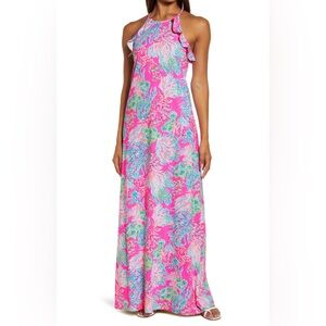 Lilly Pulitzer Billie Maxi Dress - Prosecco Pink Seaing Things - Size L